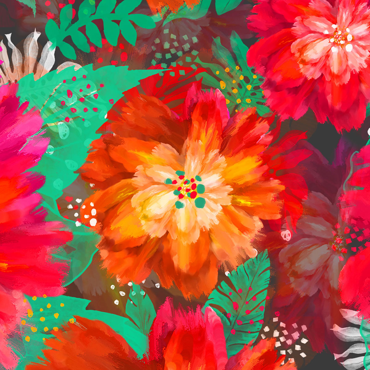 Crimson Bloom seamless pattern 12x 12 JPEG rendition image