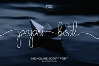 Paper Boat - Monoline Script Font