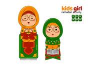 Kids Girl Ramadan Activity Vector Pack