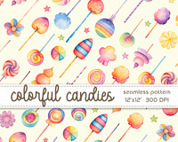 Colorful Candies seamless pattern