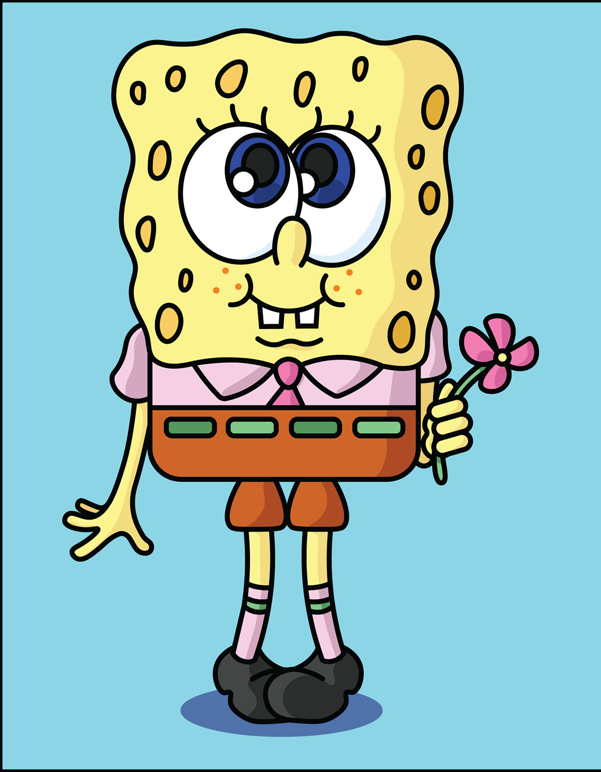 Valintines Spongebob Characters rendition image
