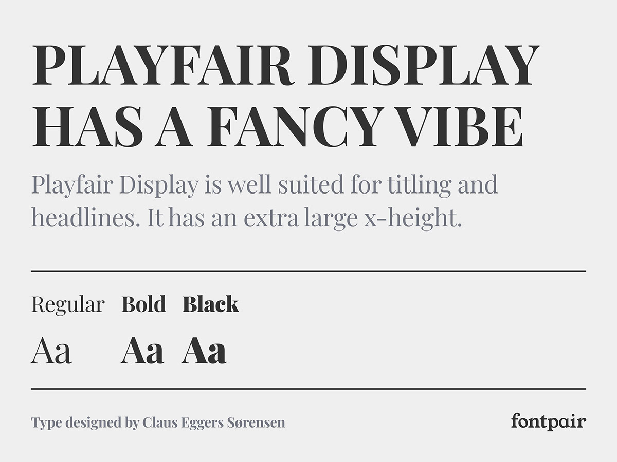 Playfair Display Font rendition image