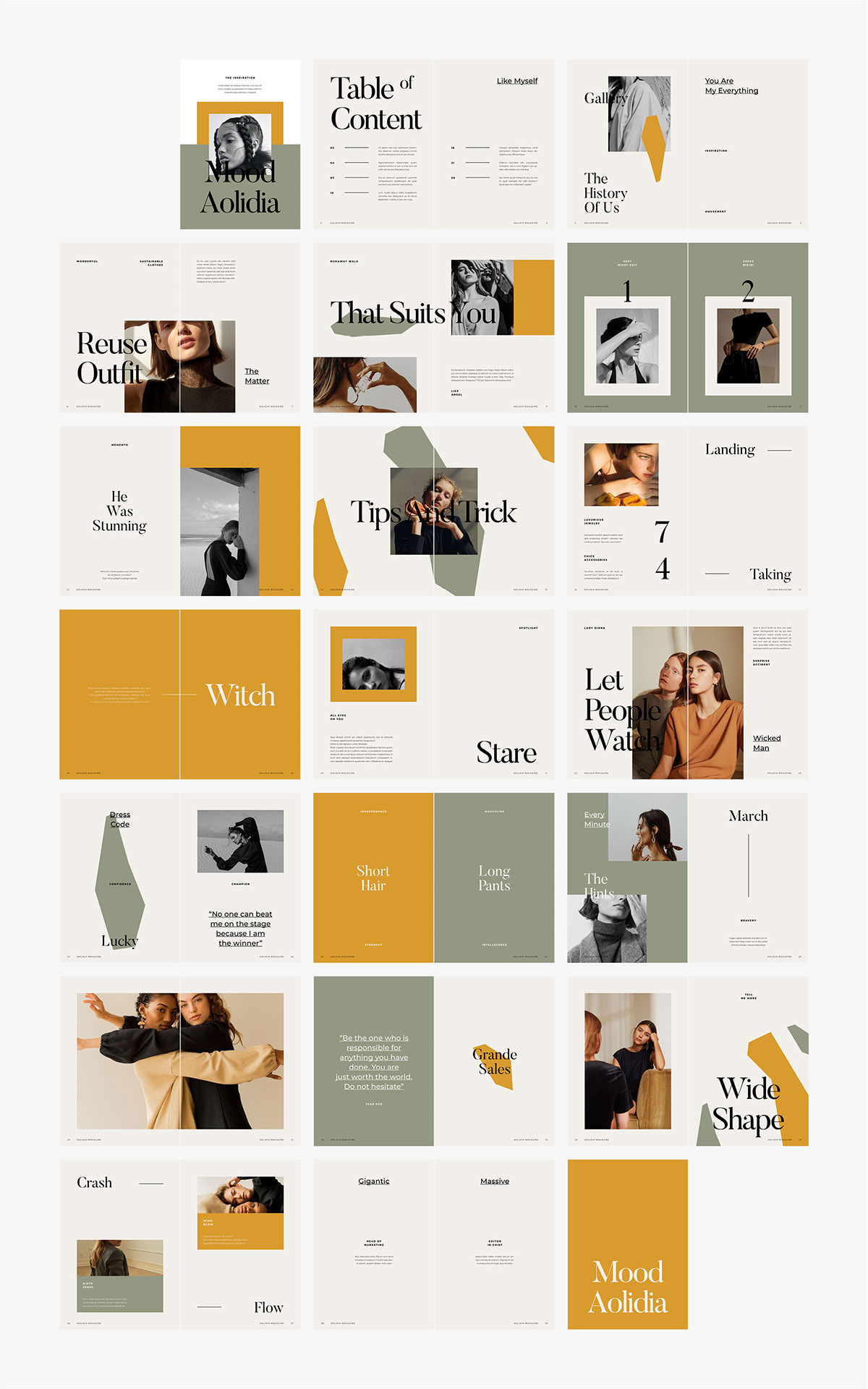 AOLIDIA Editorial Lookbook InDesign Template rendition image