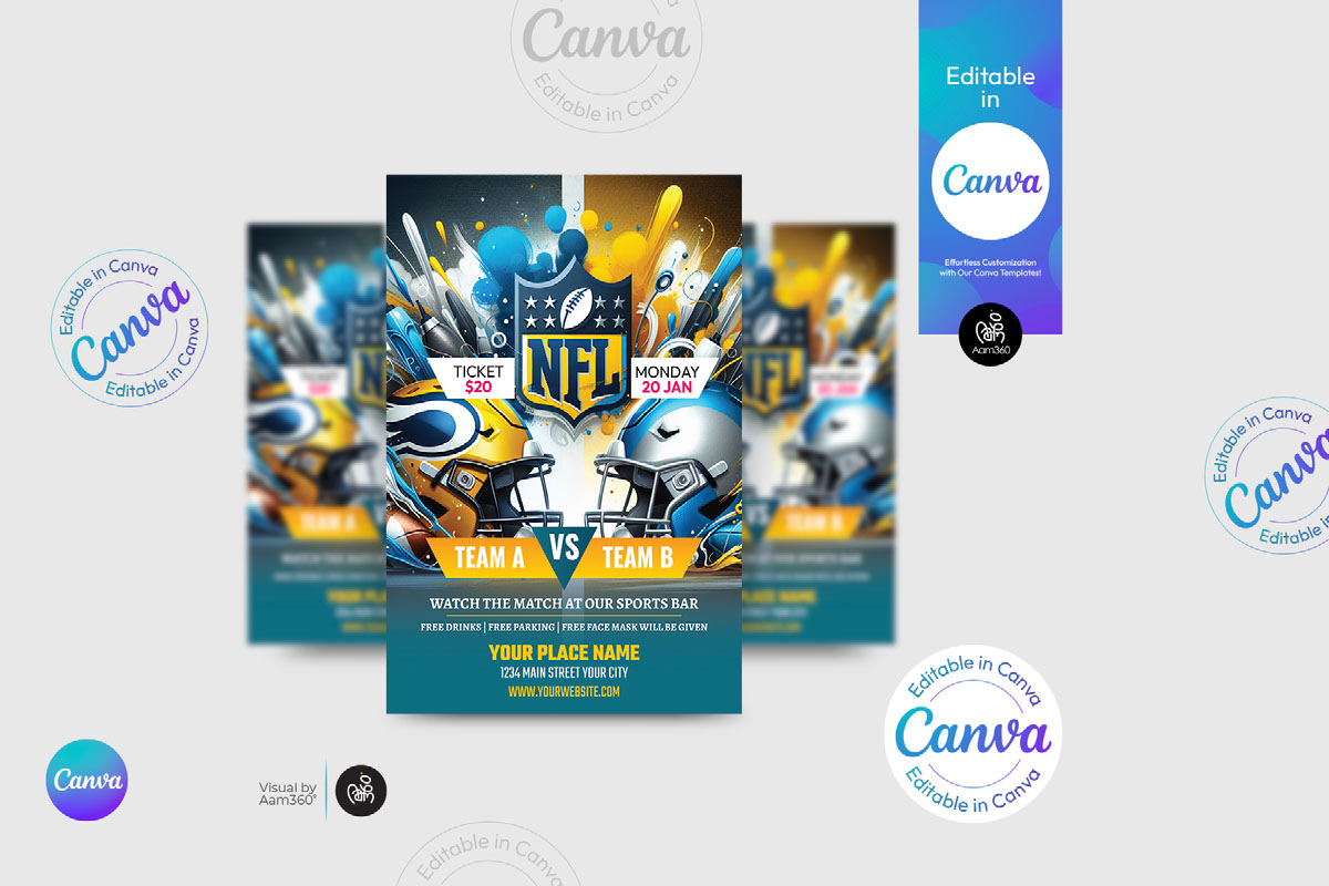 Canva Editable Game Day Flyer Template on Behance Behance