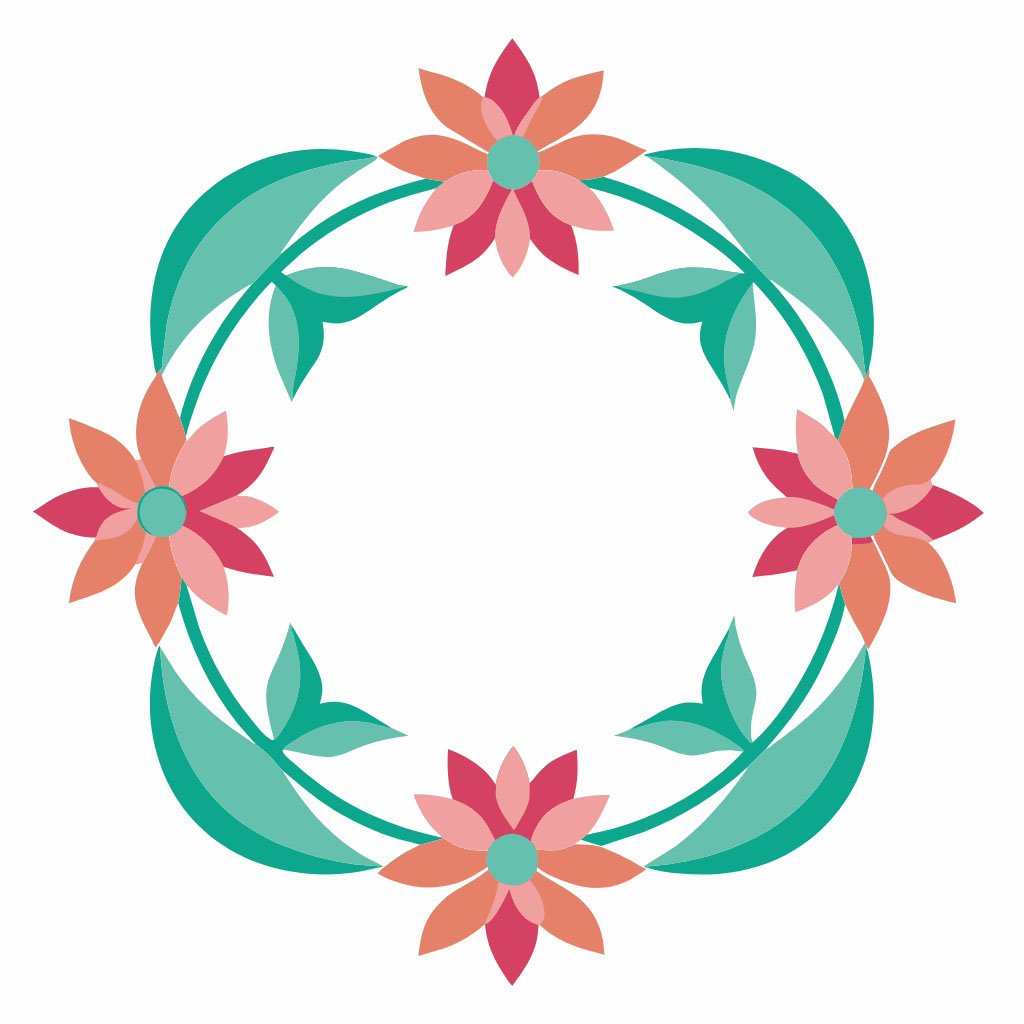 Floral Frame Circle rendition image