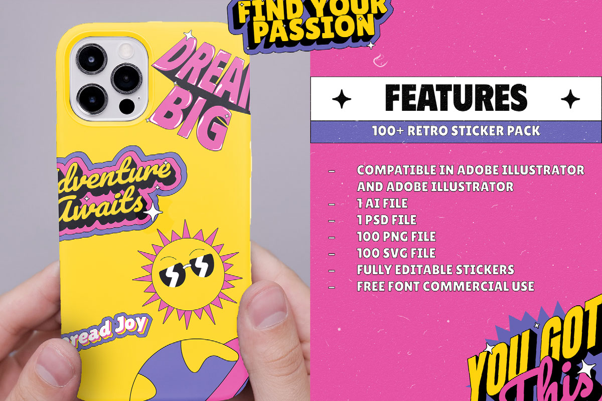 Vol 2 - Retro Sticker Pack on Behance :: Behance