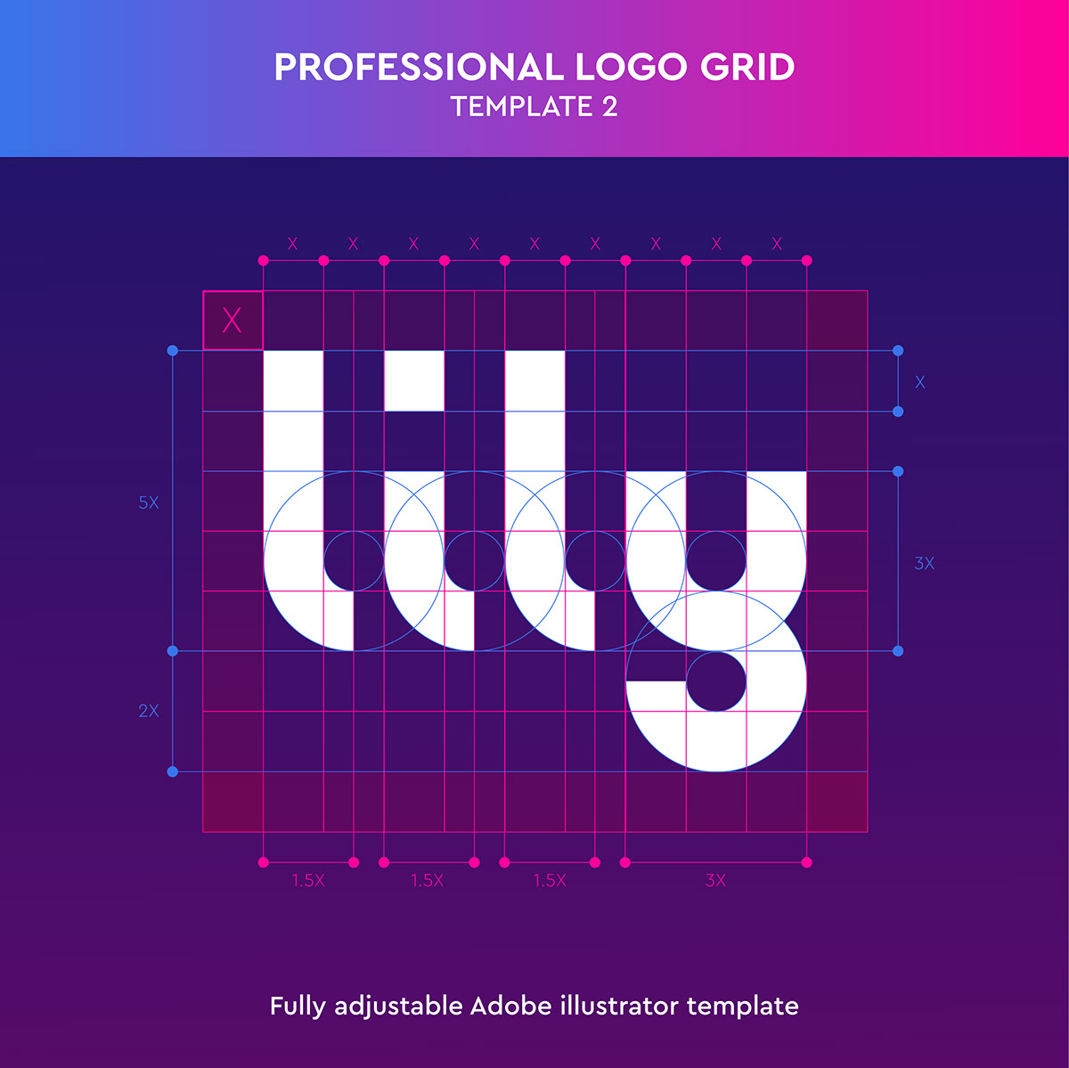 Lily Grid - illustrator Template rendition image