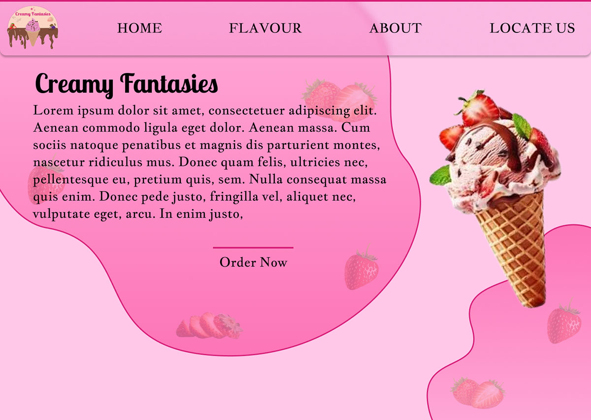 Ice Cream Shop Website Landing Page rendition image