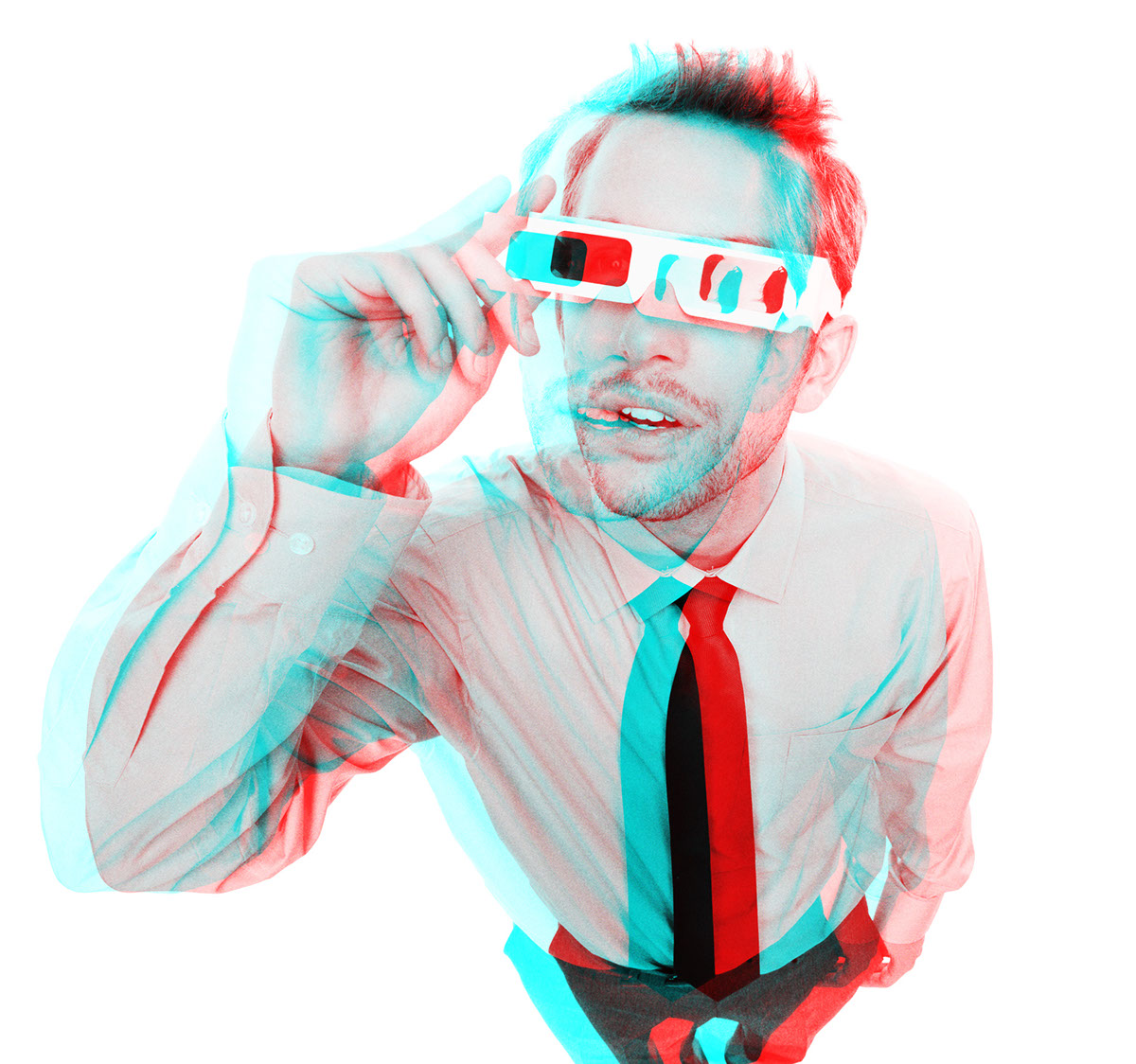 3D Glasses Photoshop Effect rendition image