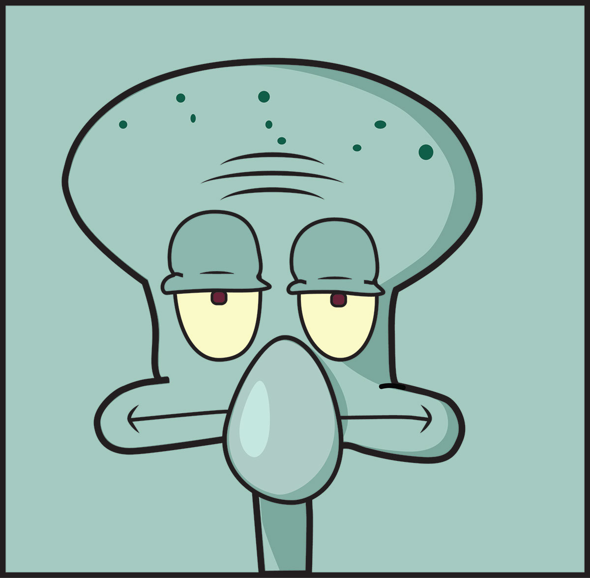 Sketsa karakter Squidward rendition image