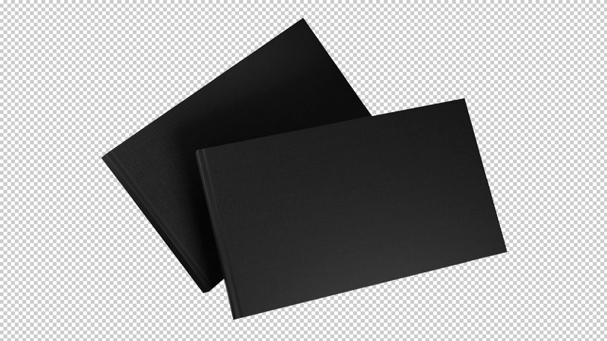 Mockup horizontal black album rendition image