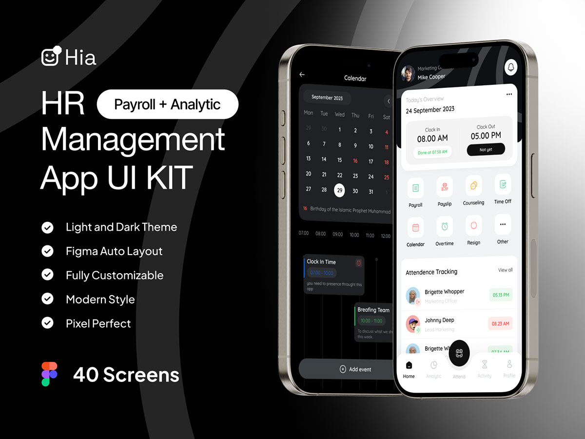 Hia - HR Management Mobile App rendition image