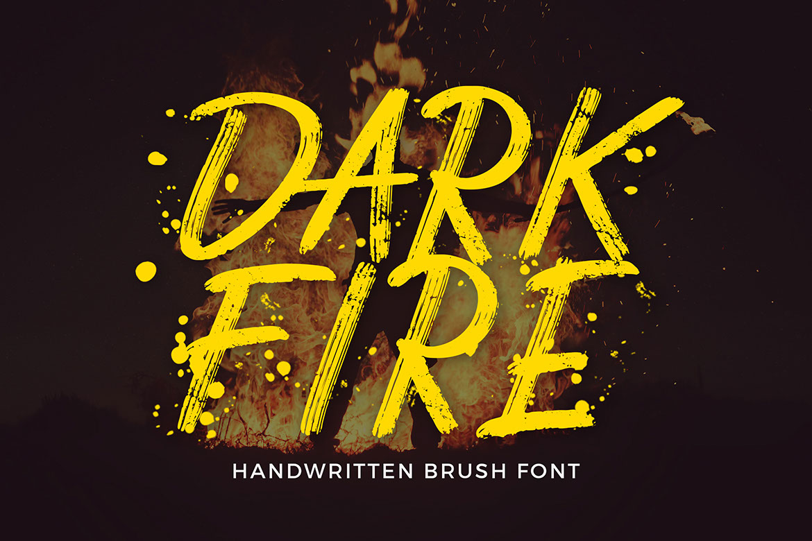 Dark Fire Brush Font rendition image