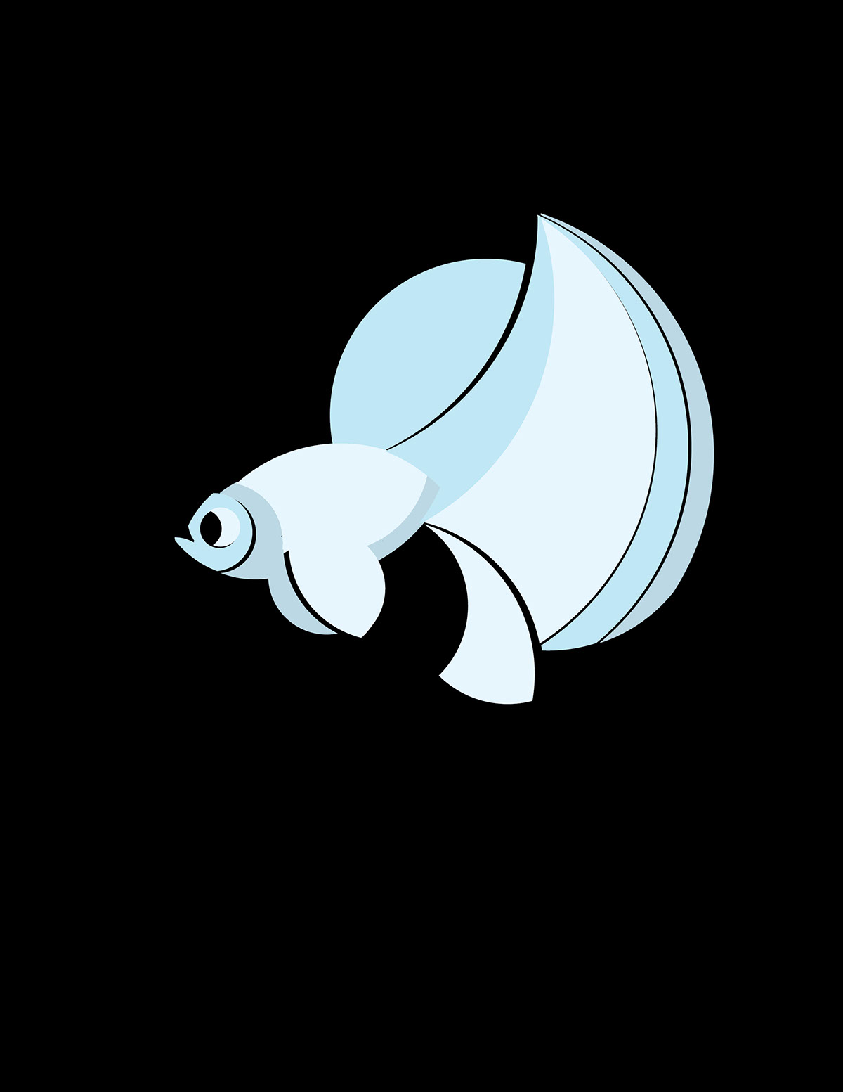 betta fish logo rendition image