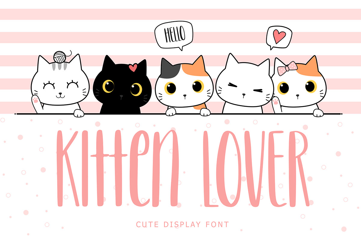Kitten Lover Cute Display Font rendition image