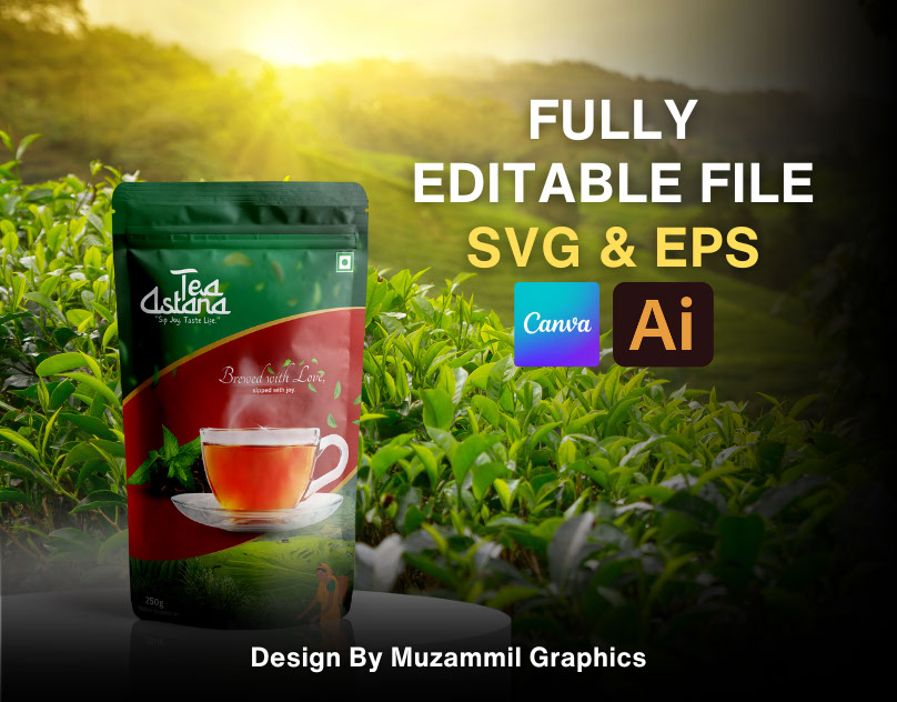 Tea Packaging Editable File rendition image