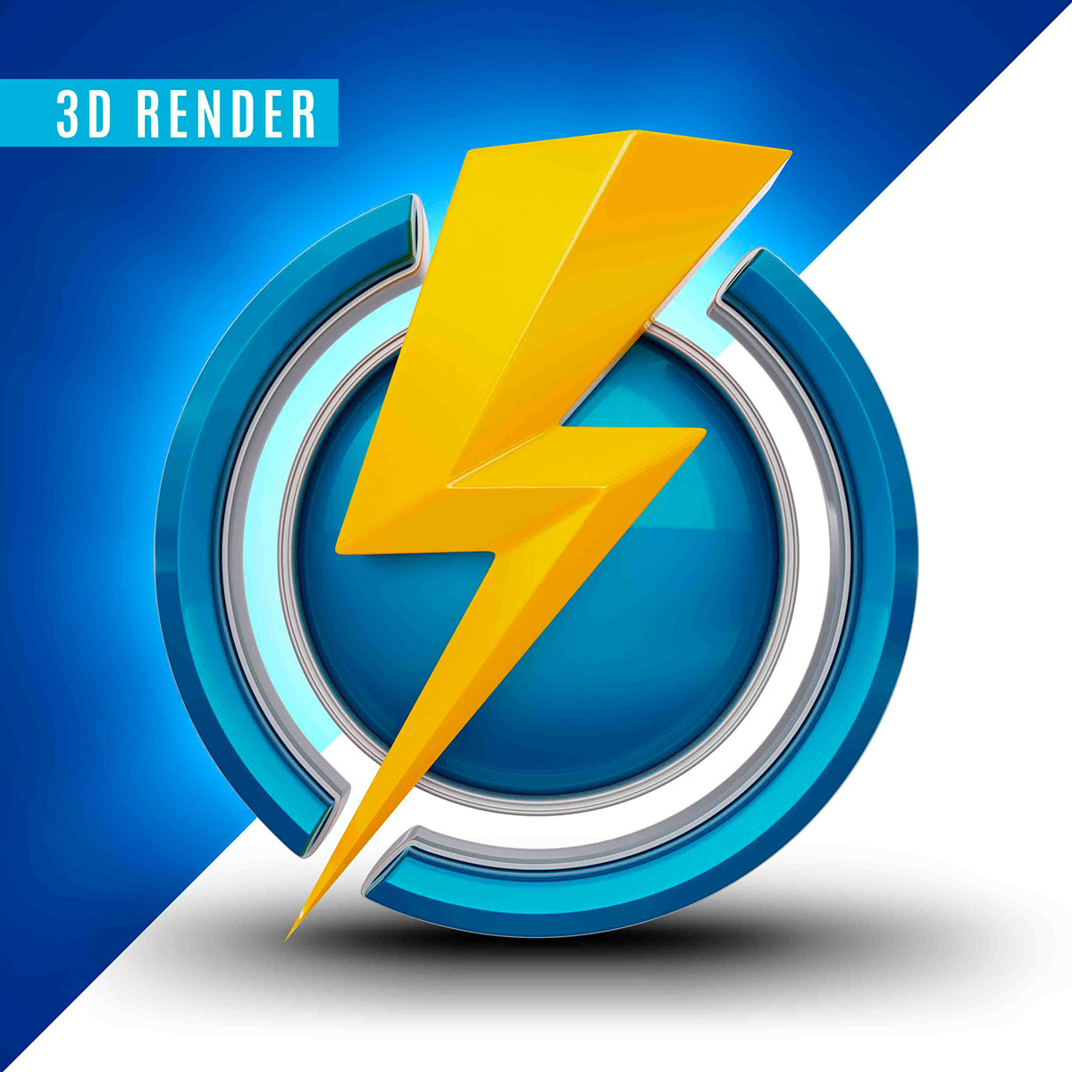 3d thunder Logo rendition image
