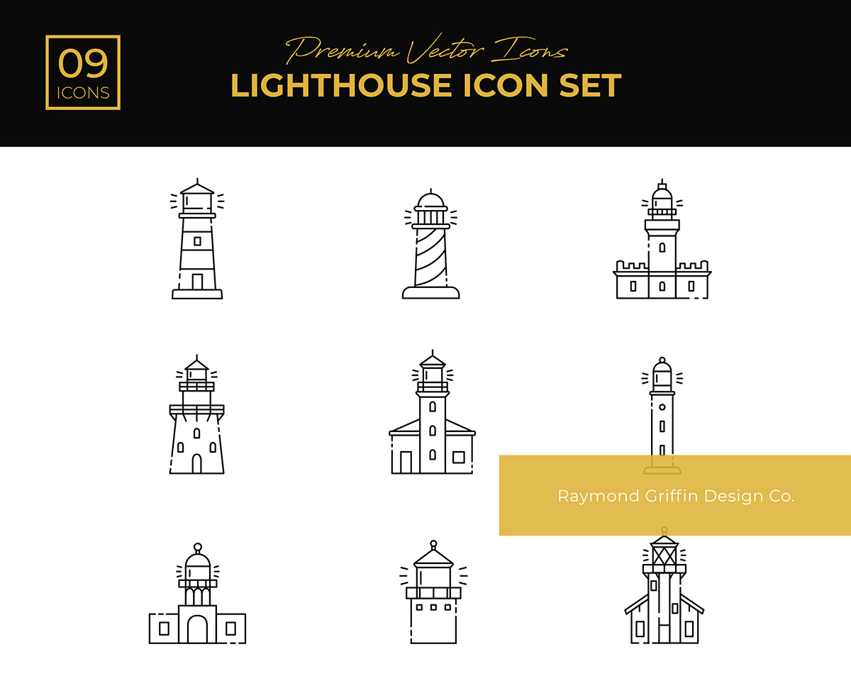 Lighthouse Icon Set rendition image