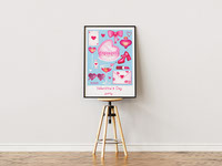 Valentines day poster blue