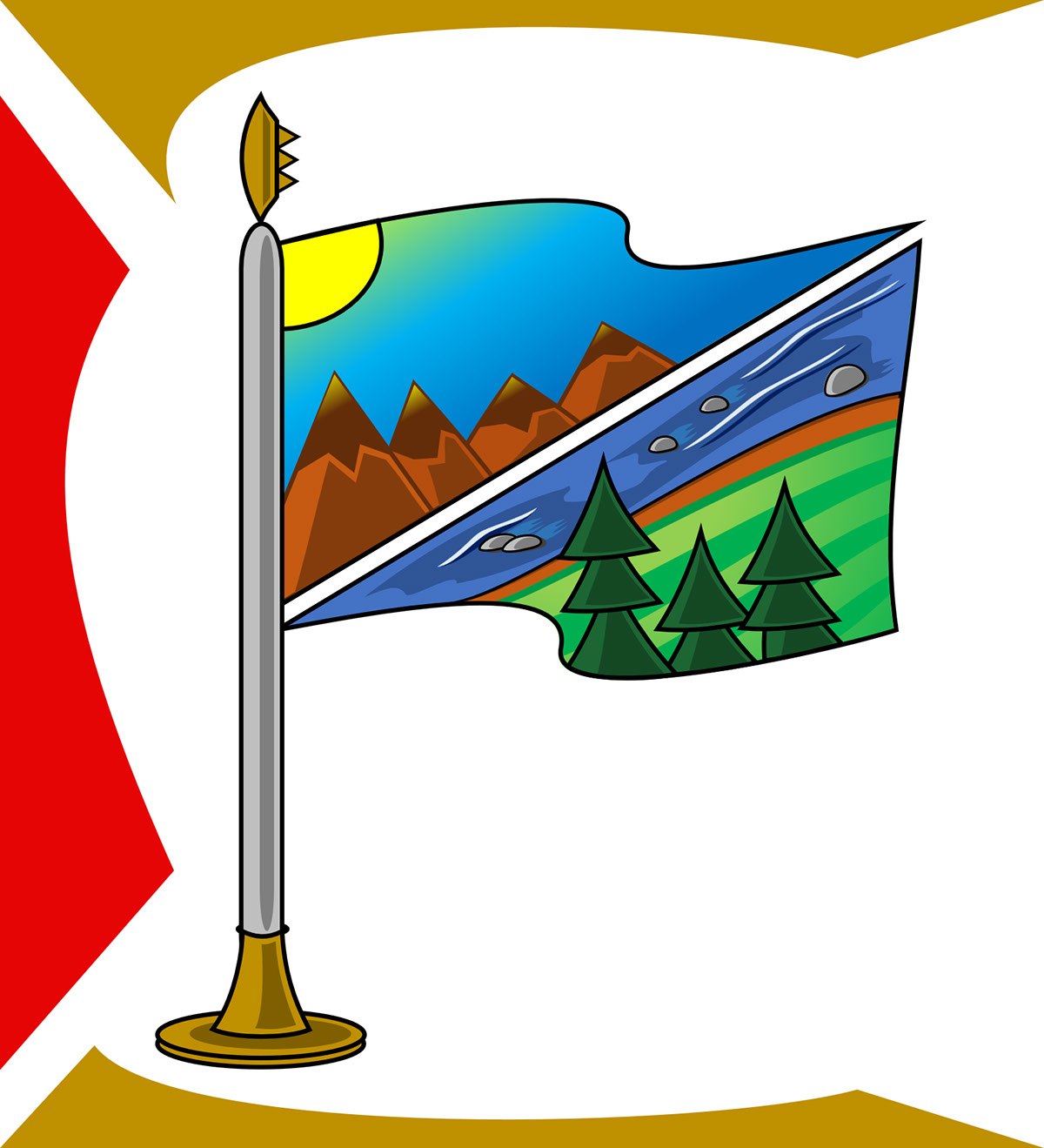 Countryside flag logo rendition image