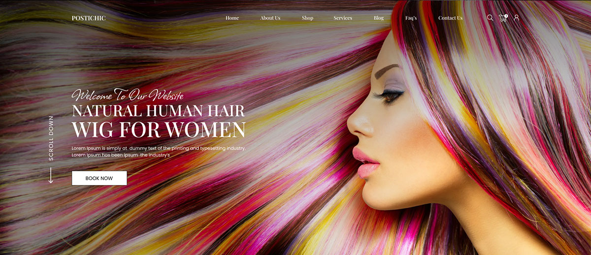 Hair Saloon Website rendition image