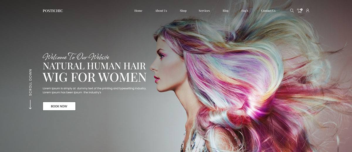 Hair Saloon Website rendition image