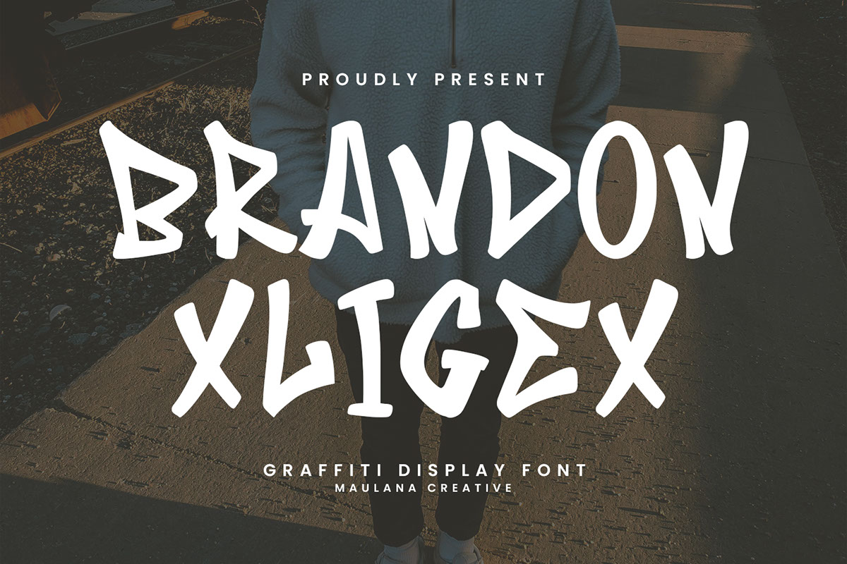 Brandon Xligex Graffiti Display Font rendition image