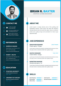 Clean and modern resume portfolio or cv template