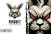 Angry Rabbit Head Logo
