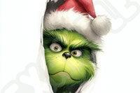 Peeking Grinch Popping Out the Wall