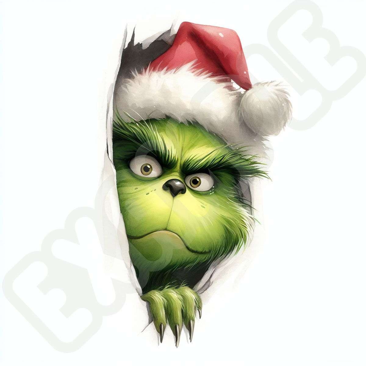 Peeking Grinch Popping Out the Wall rendition image