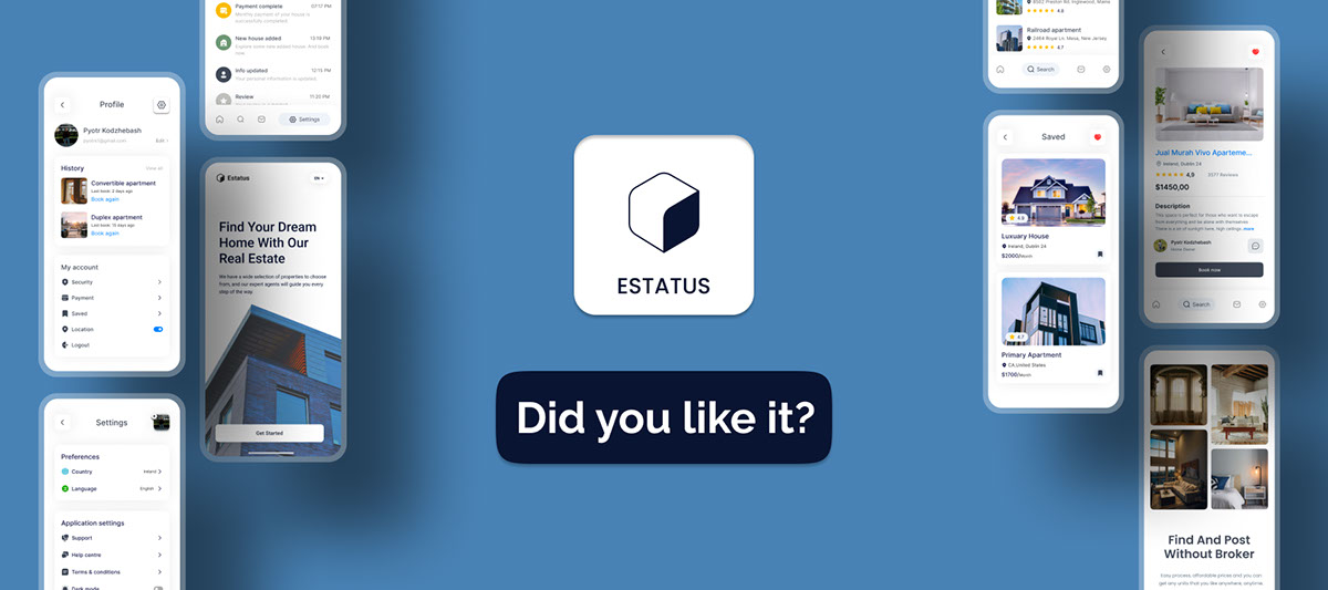 Real Estate Mobile App 2024 - Figma UI Kit rendition image