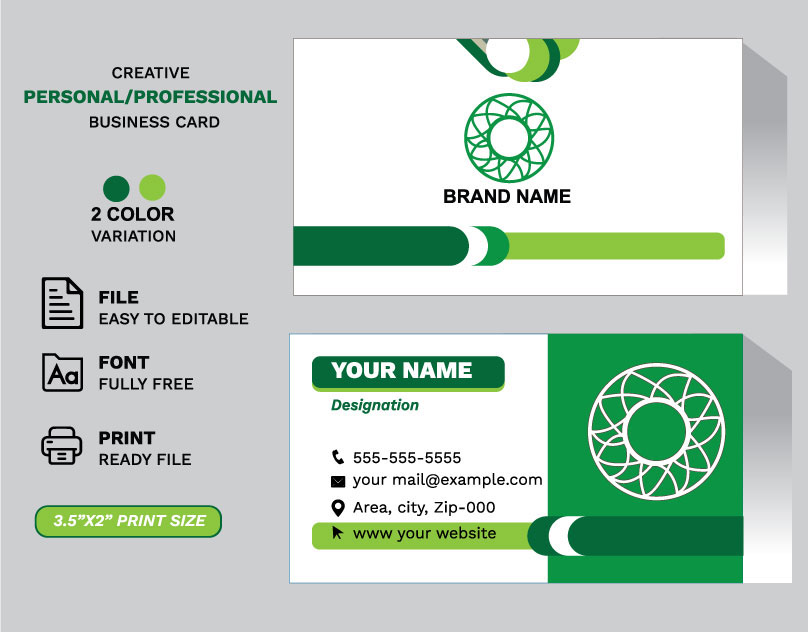 creative modern name card and business card Design Template rendition image