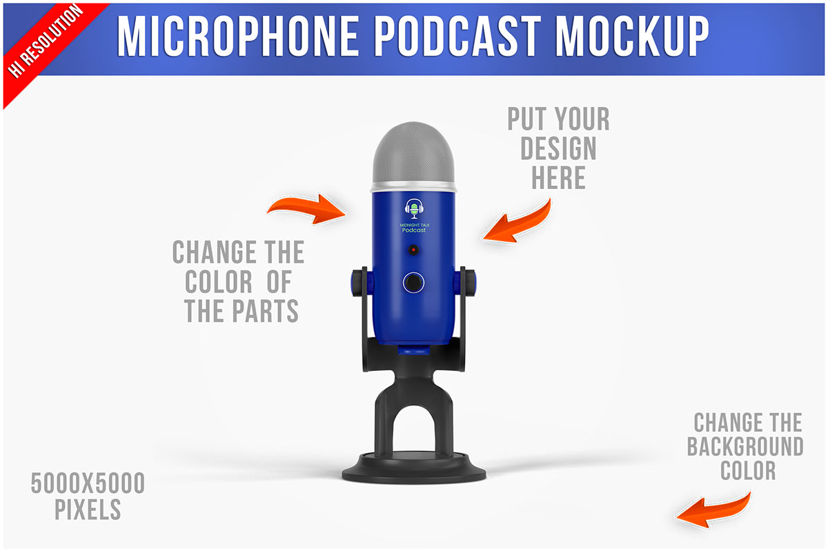 Microphone Podcast Mockup rendition image