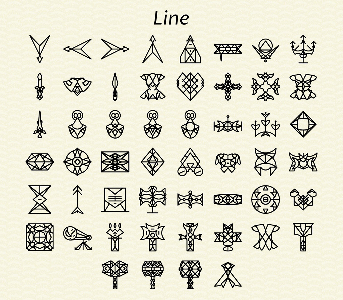 Line Fantasy Icons rendition image