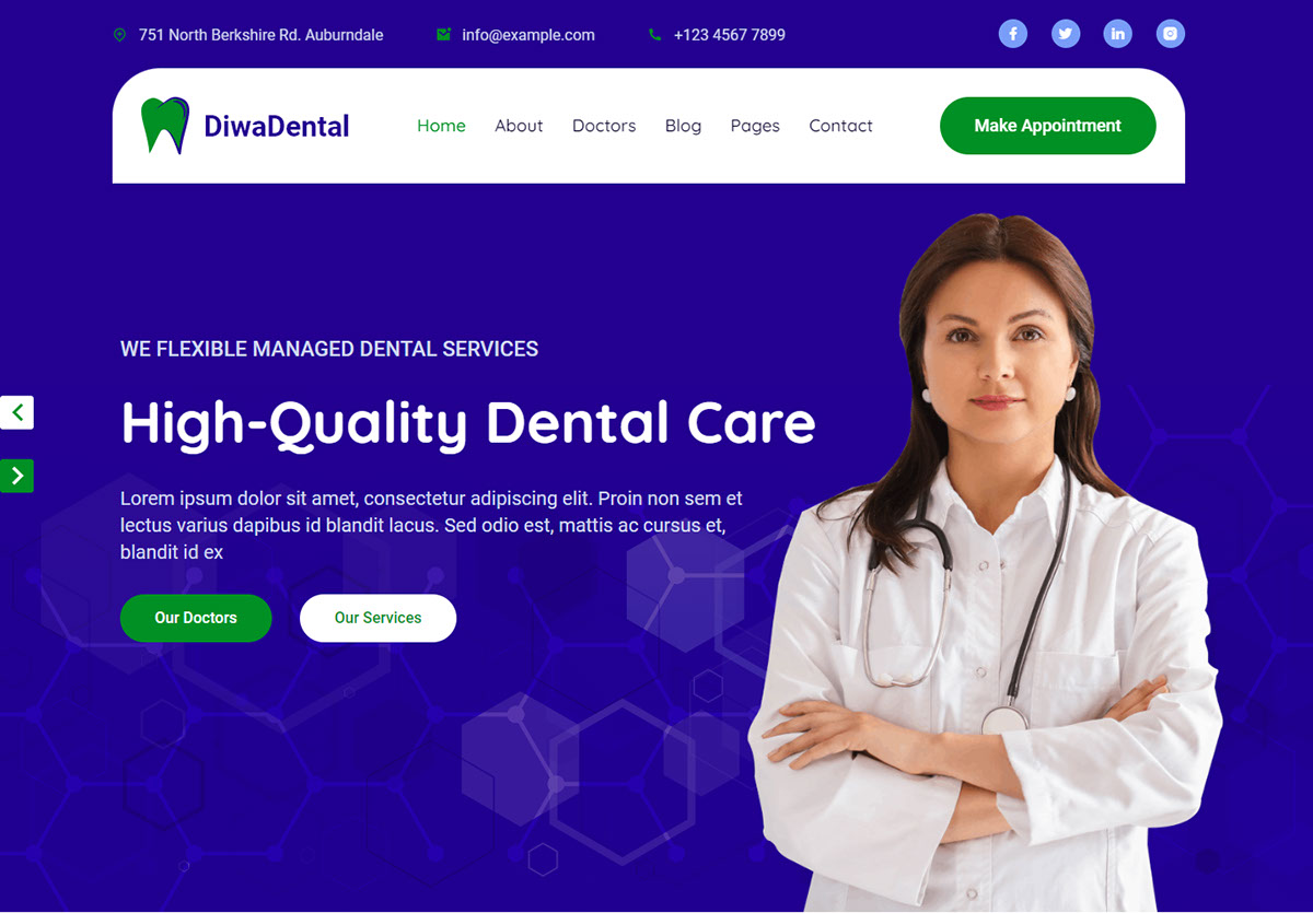 Dental website rendition image