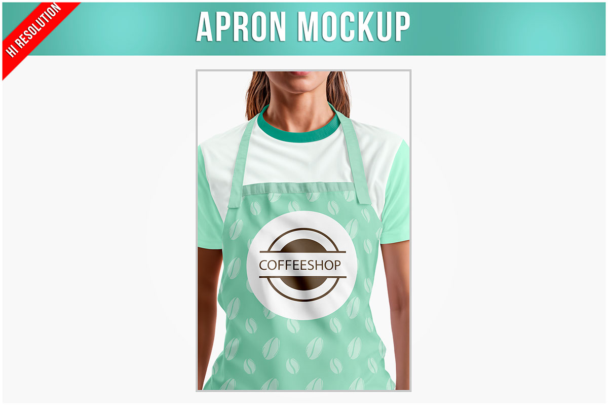 Woman with Apron Mockup rendition image