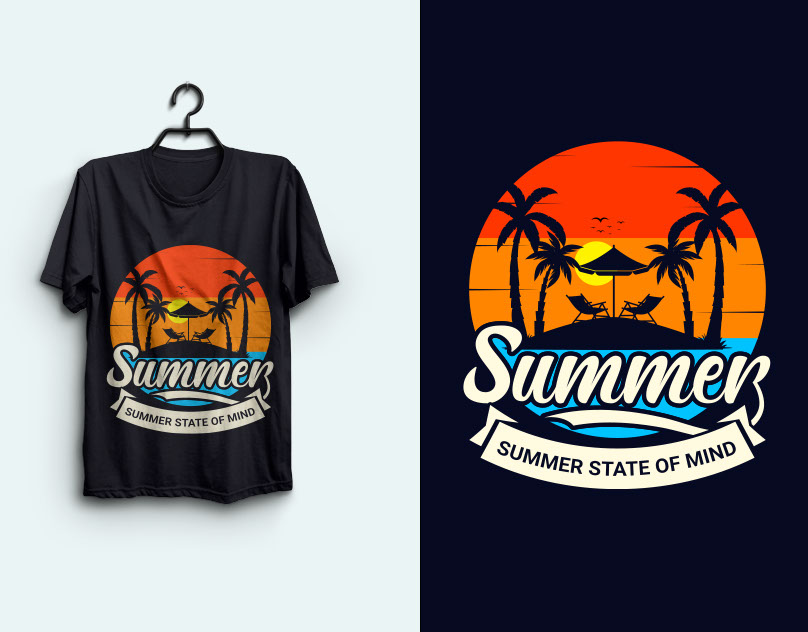 Summer T shirt Design rendition image