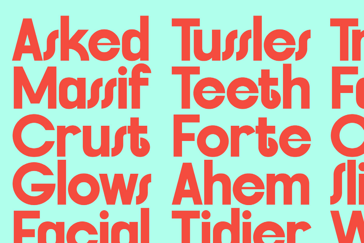 FlyBridge - Bold Ligature Rich Sans Serif Font rendition image