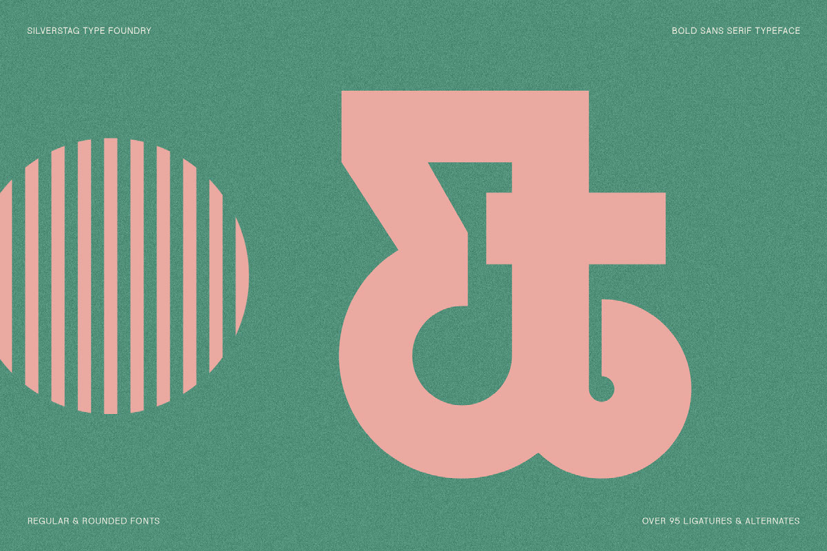FlyBridge - Bold Ligature Rich Sans Serif Font rendition image