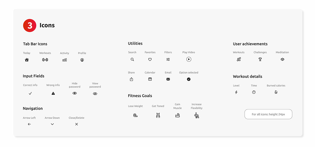 Style Guide of YouFit App rendition image