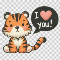 CUTE TIGER WITH SPEECH BUBBLE