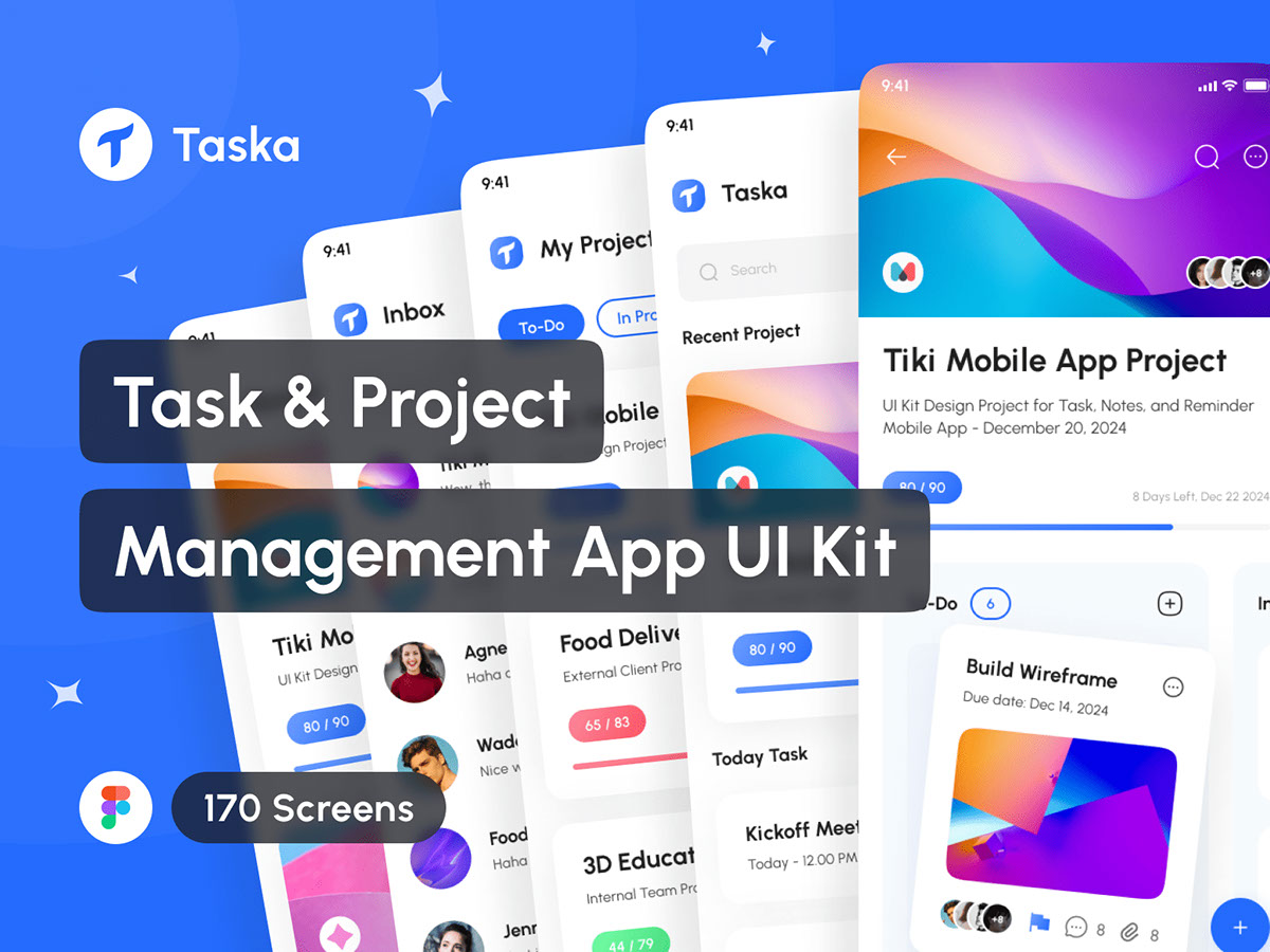 Taska - Task and Project Management App UI Kit rendition image