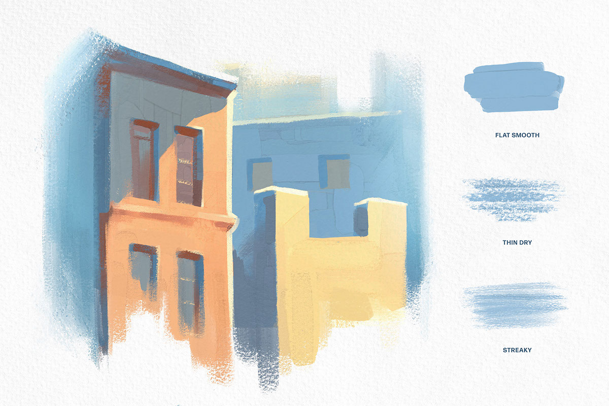 Procreate Gouache Brushes Collection rendition image