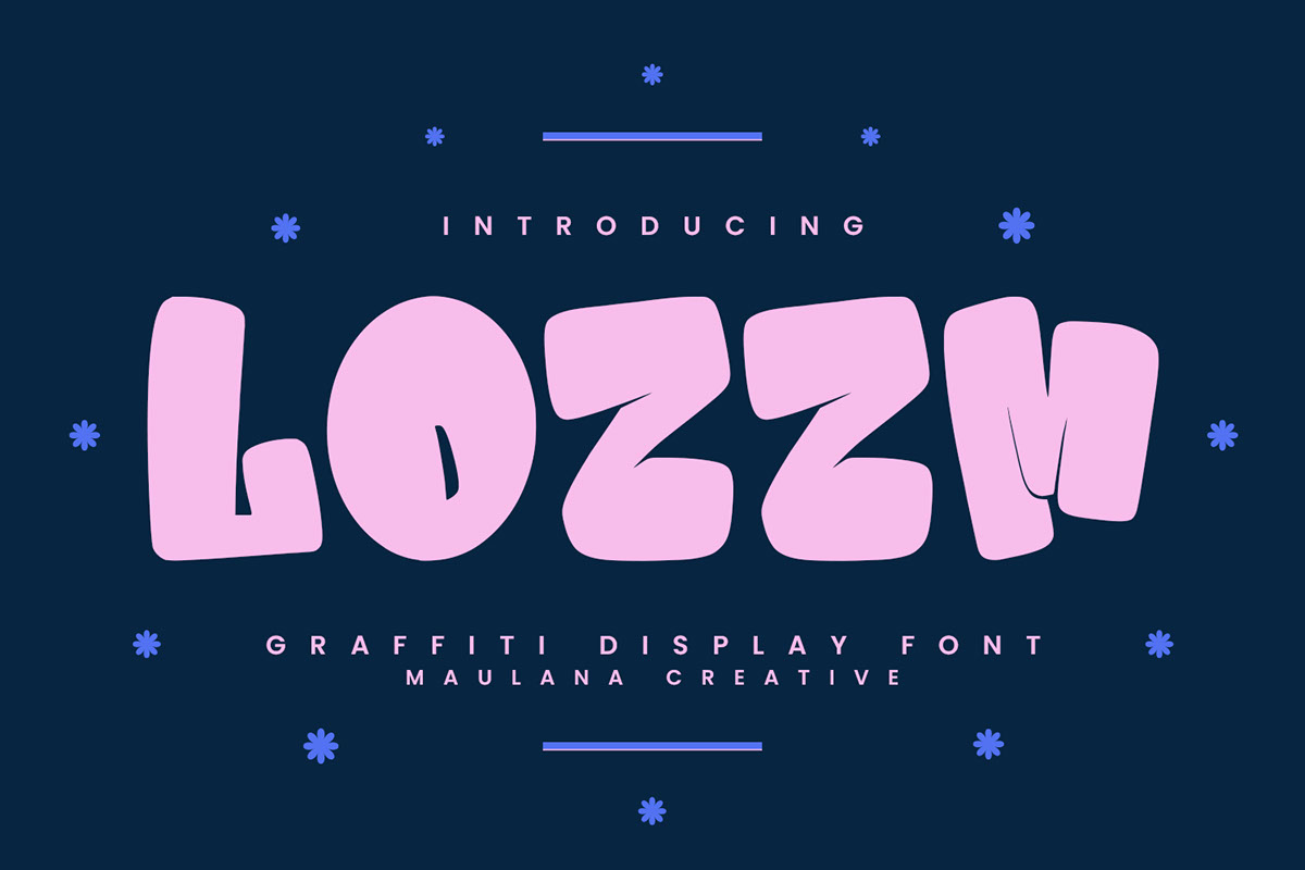 Lozzm Graffiti Display Font rendition image