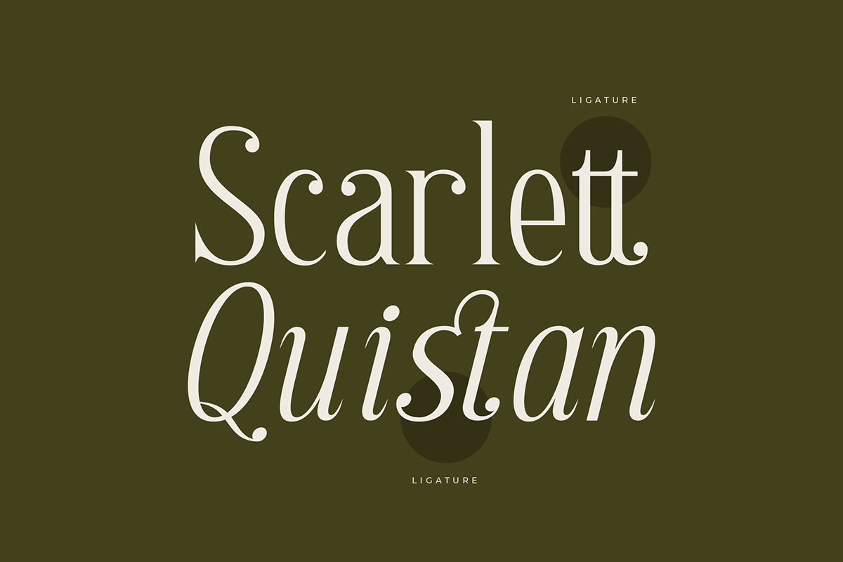 Scarlett Quistan - Modern Serif Font rendition image