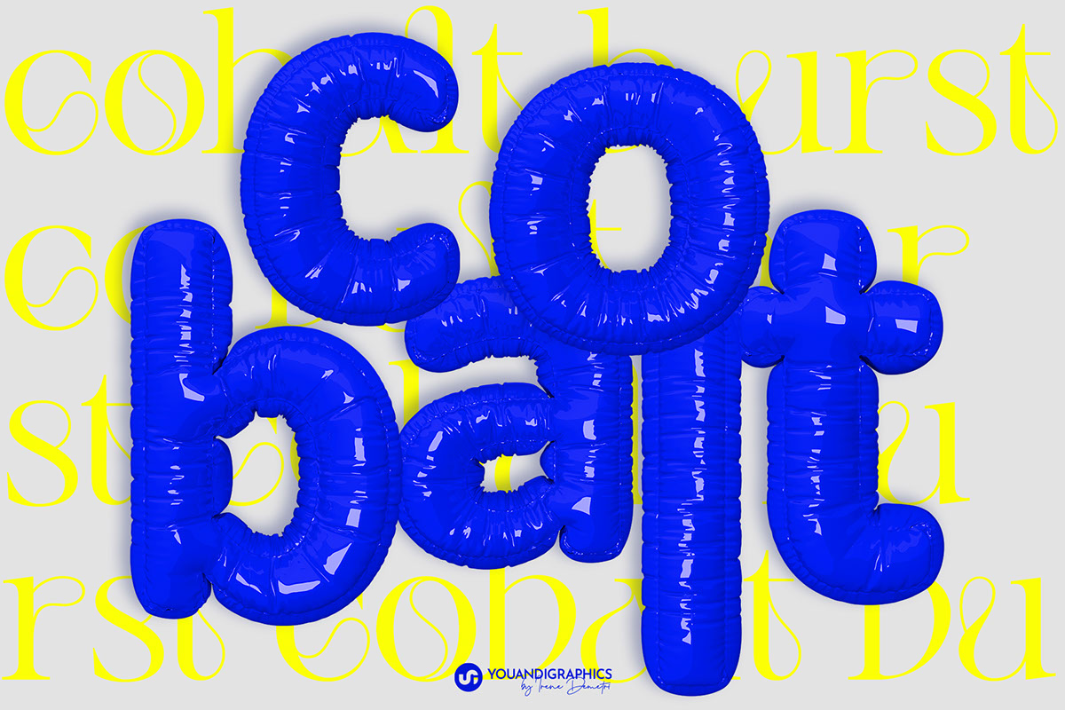 Cobalt-Burst-Letters rendition image