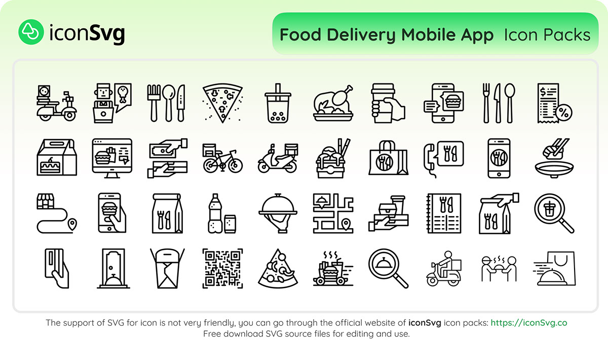 Food Delivery App Icons rendition image