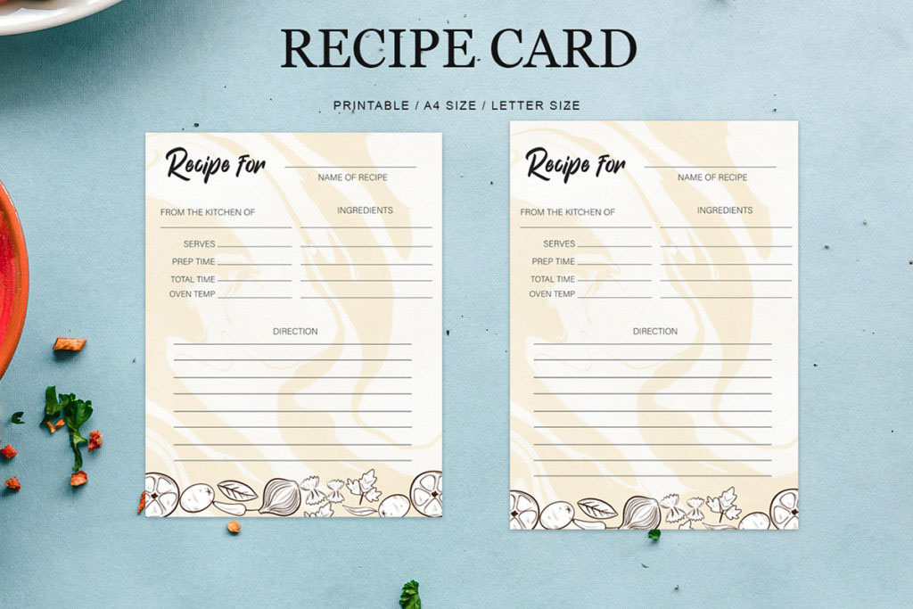 Recipe Card Printable Template rendition image