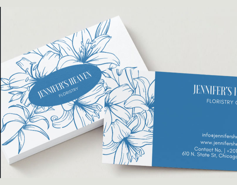 Floristry Professional Minimal Business Card rendition image